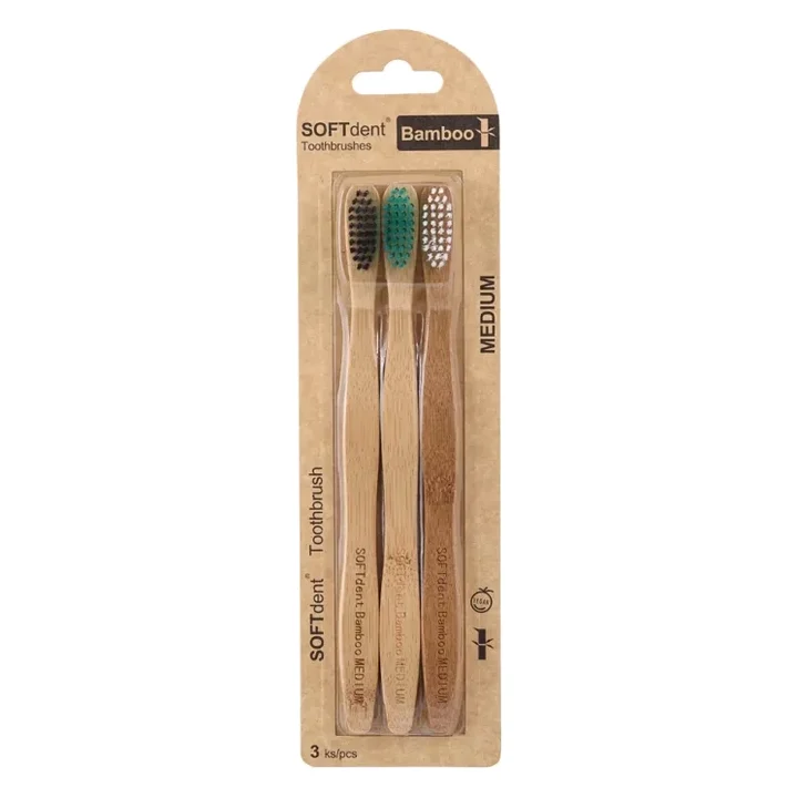 Zubní kartáčky Bamboo MEDIUM 3 ks